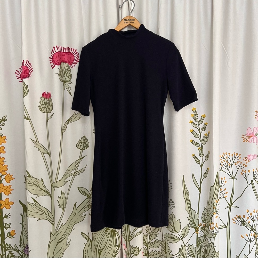 90’s Navy Blue Mock Neck Mini Dress